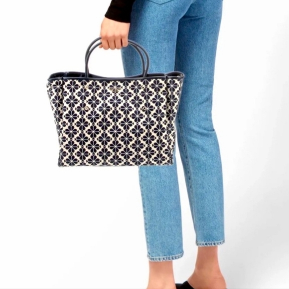 Kate Spade Spade Flower Medium Blue Tote - Picture 7 of 8